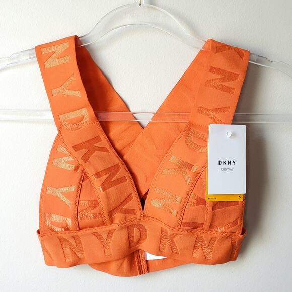 DKNY New York 2017 Runway Bralette S ASO Dua Lipa Blokecore Orange Streetwear - Picture 2 of 9